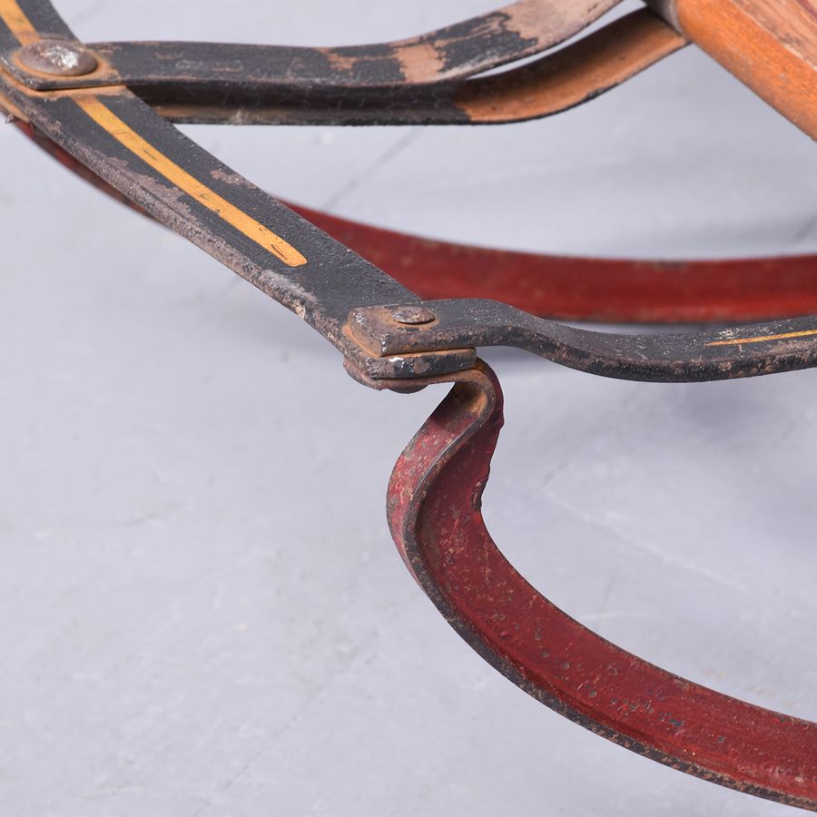 Antique A Metal, Wood and Painted Sleigh
