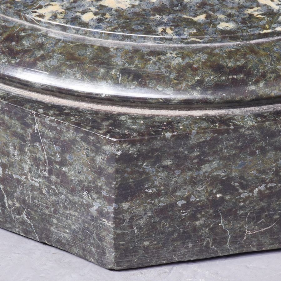 Antique Impressive Neo-Classical Style Variegated Green Victorian Marble Pedestal