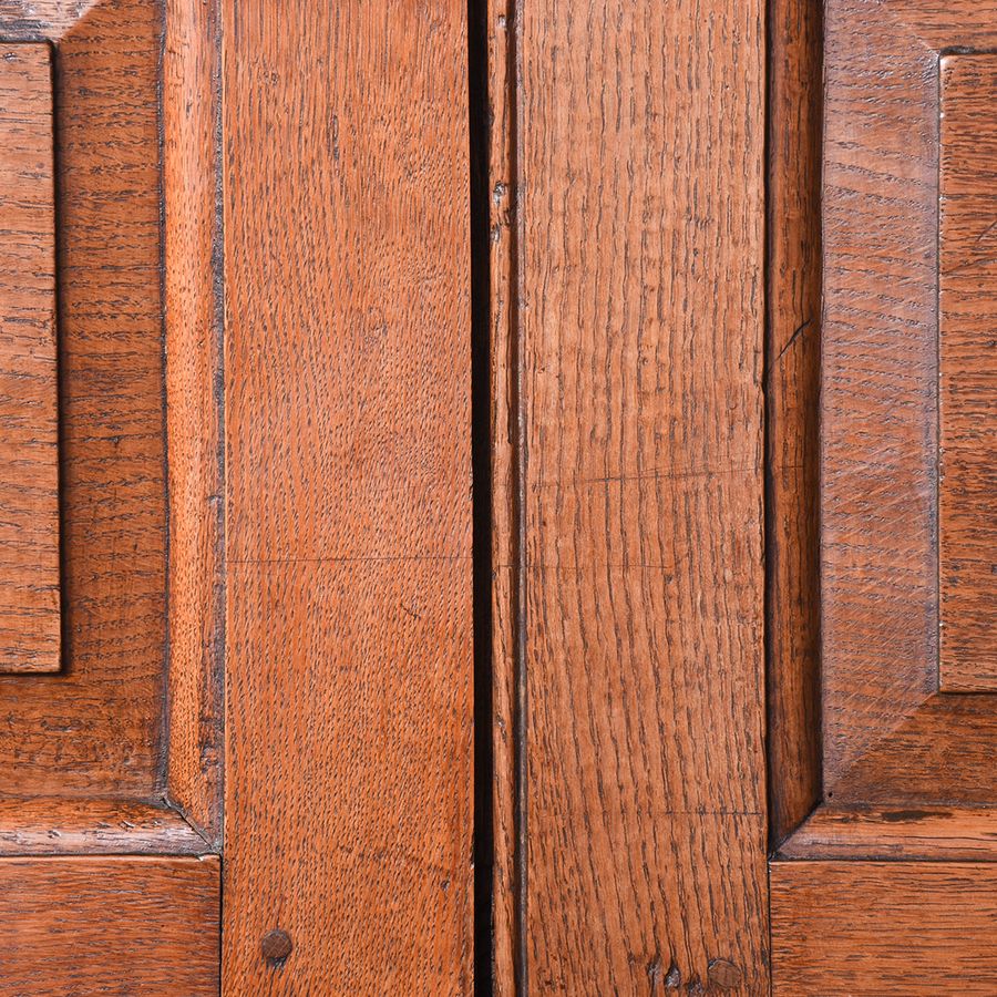 Antique Oak Two Door Jacobean Style Robe