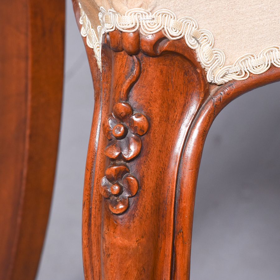 Antique Set of 4 Carved Walnut Dining Chairs