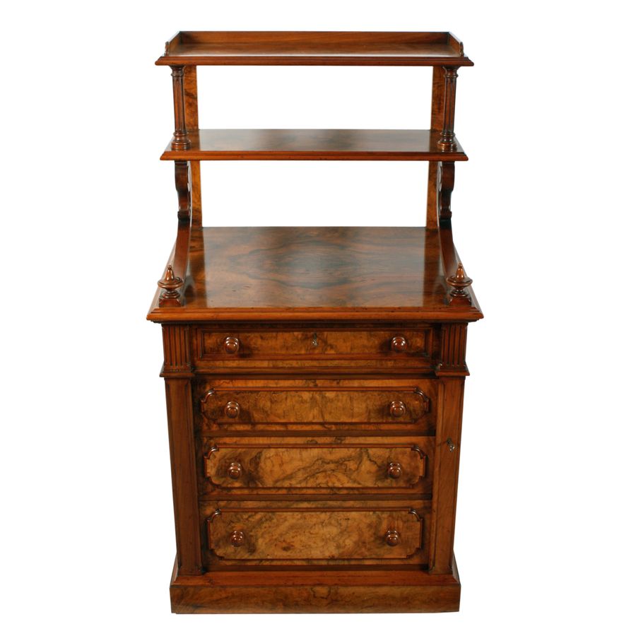 Antique Mid-Victorian Exhibition Quality Burr Walnut Desk