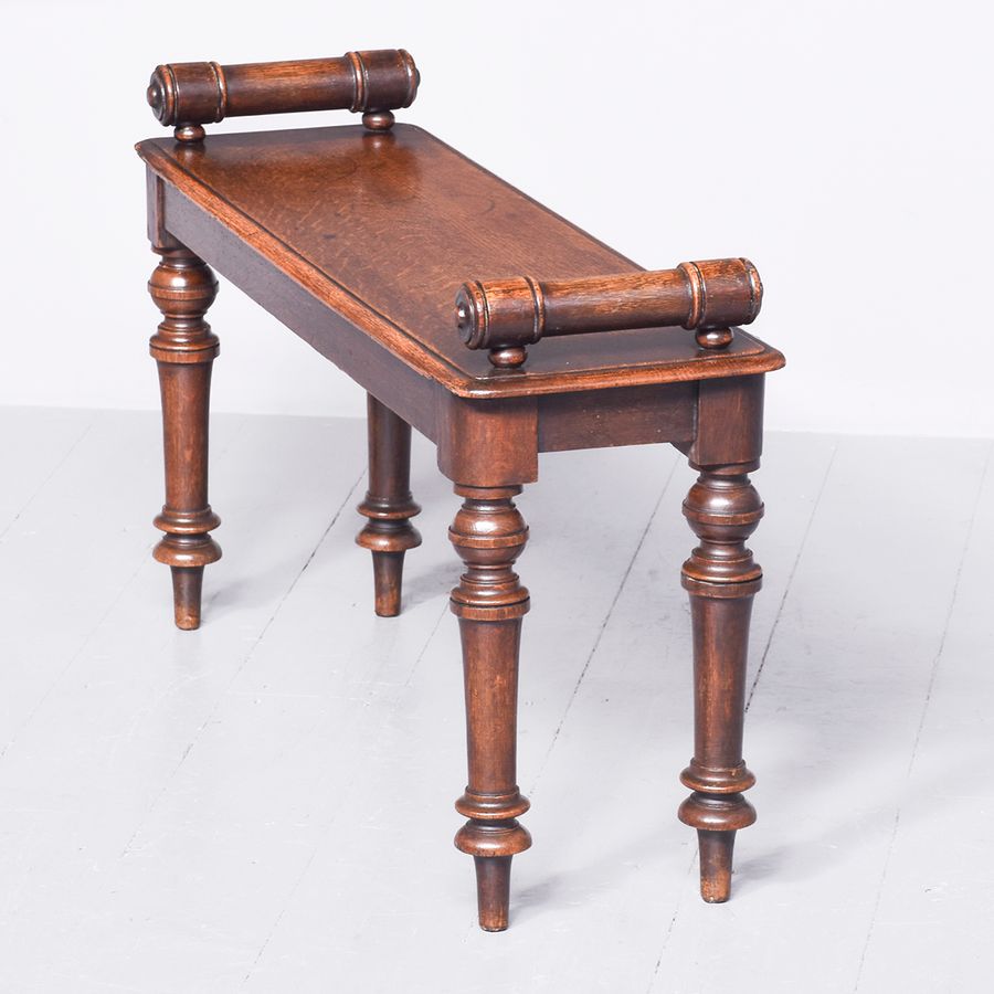 Antique Unusual stylish oak Victorian hall bench