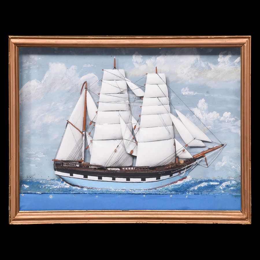 Victorian Diorama of Sailing Ship
