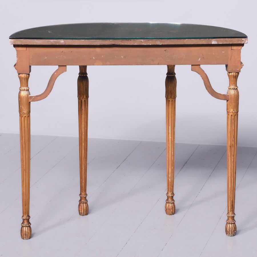 Antique Adam Style Chinoiserie Demi-Lune Table