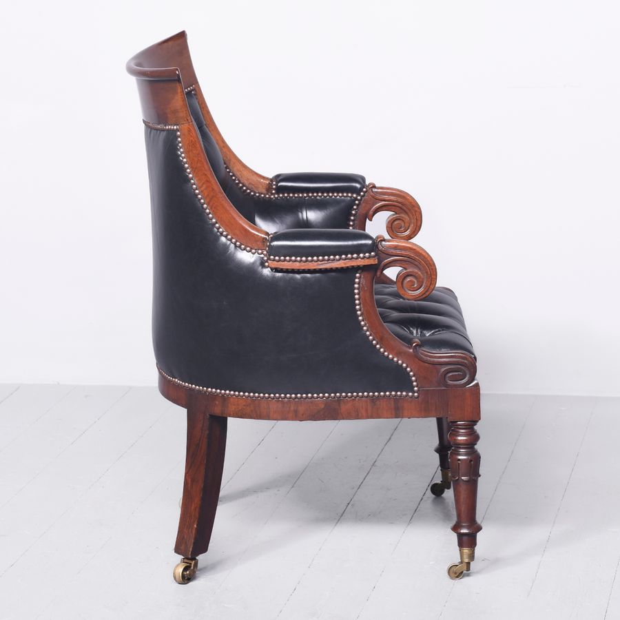 Antique Exhibition Quality Rosewood Library Chair