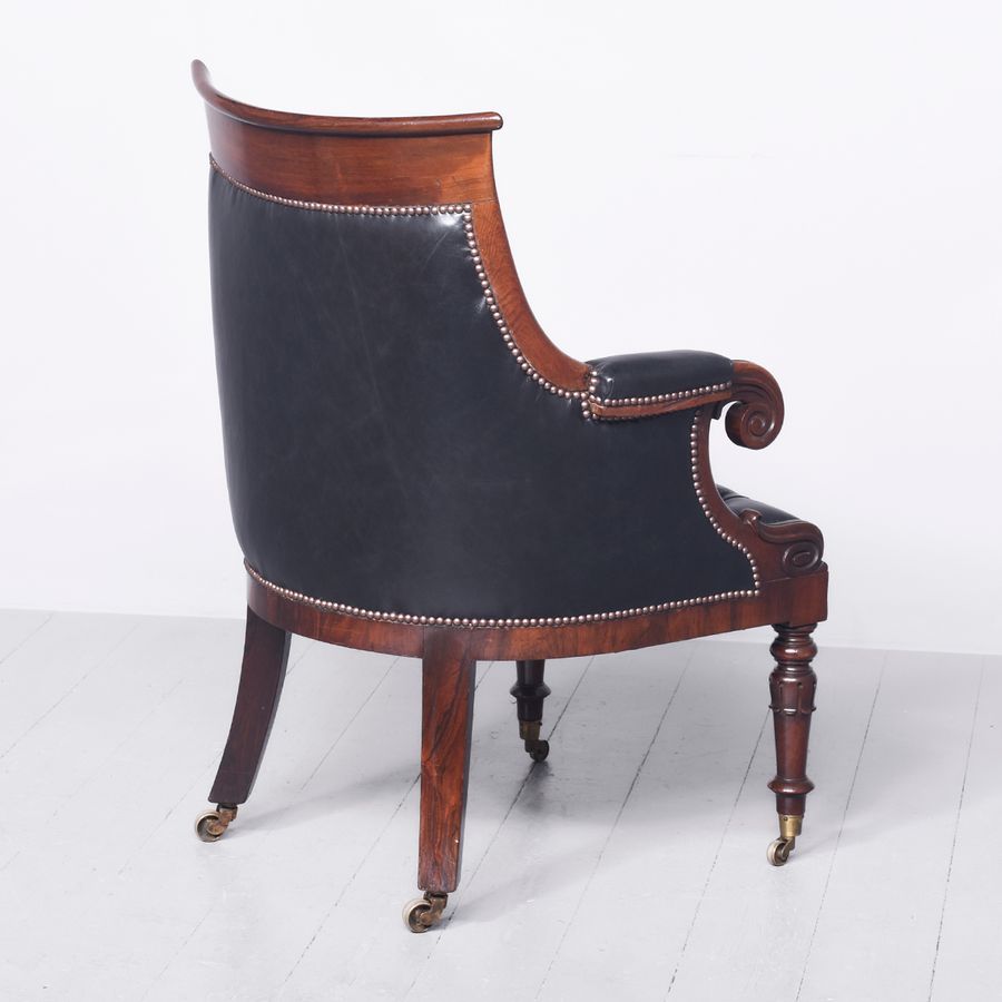 Antique Exhibition Quality Rosewood Library Chair