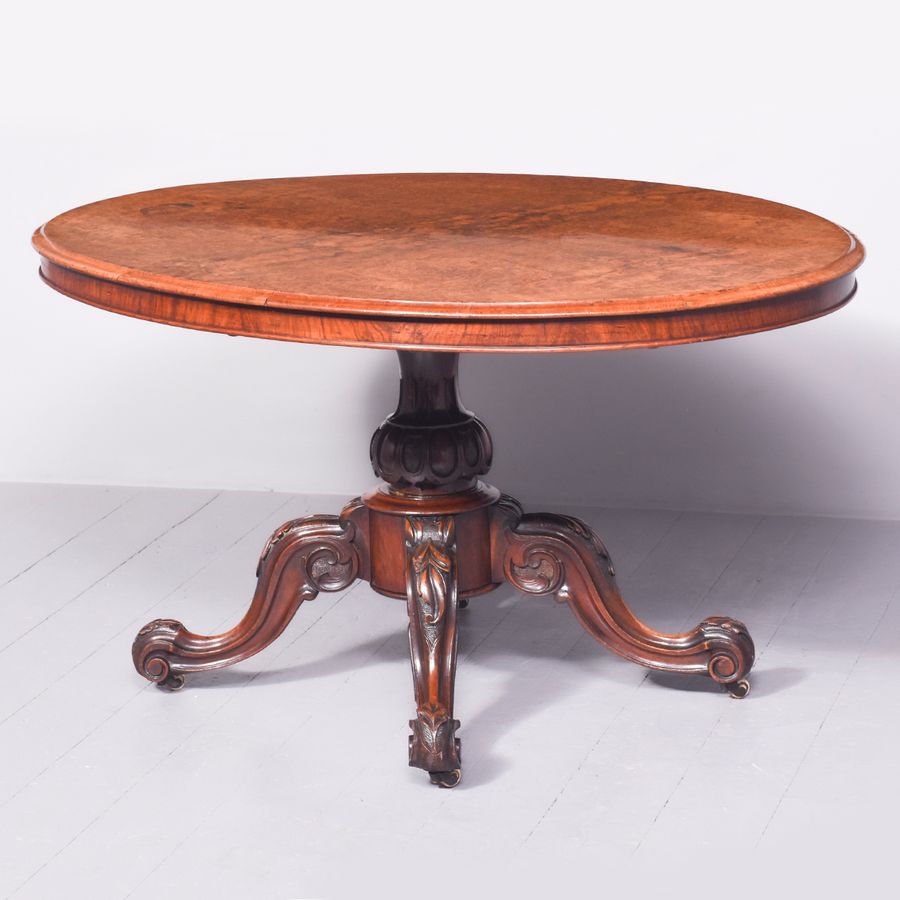 Antique Burr-Walnut Victorian Breakfast Table