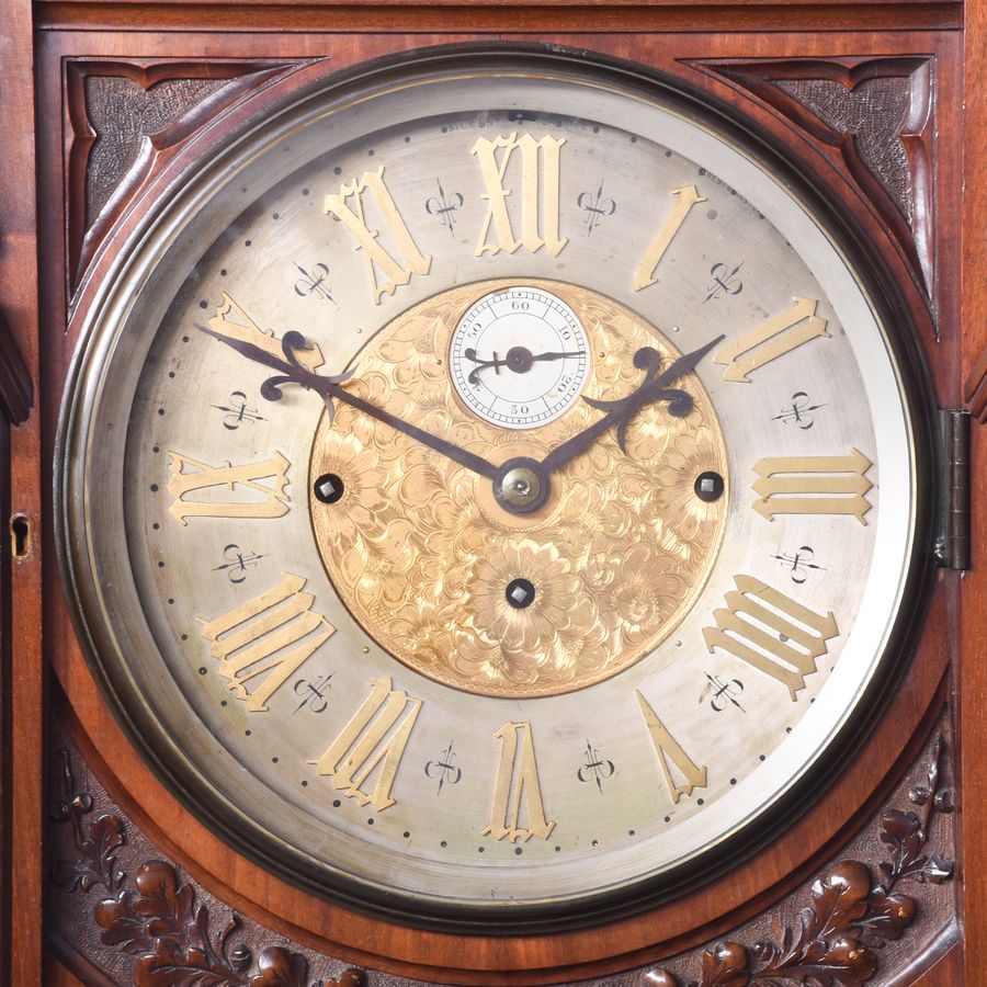 Antique Exhibition Quality Gothic Style Grandfather Clock 
