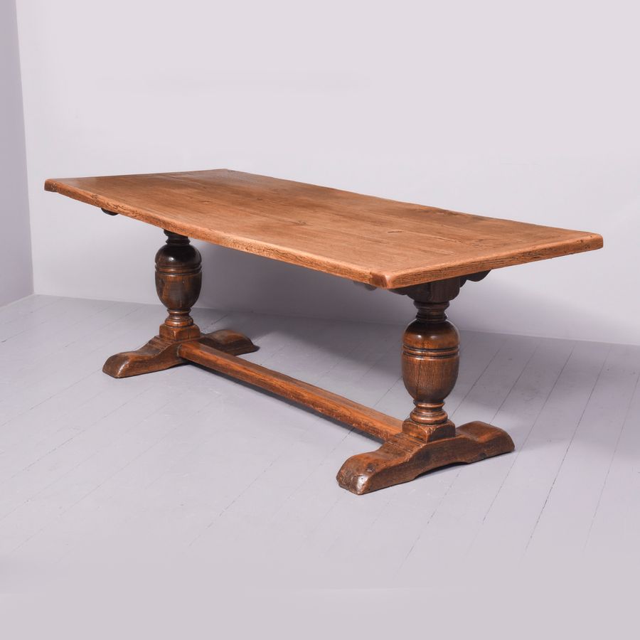 Large Solid Oak Refectory Table