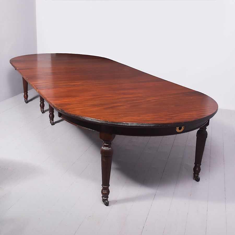 Antique Large Victorian Mahogany Dining Table
