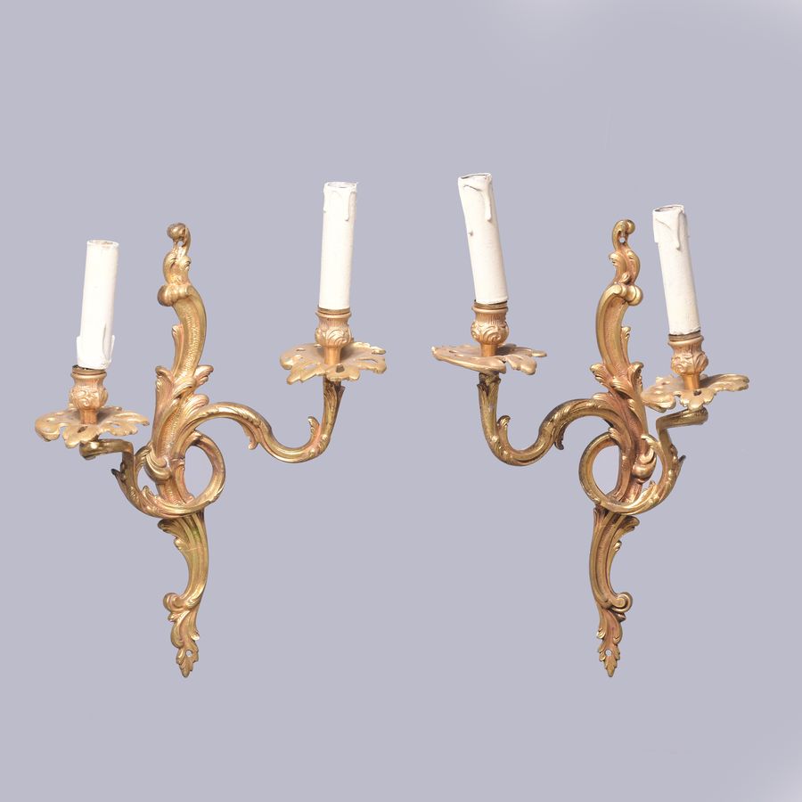 Pair of Gilded Wall Sconces