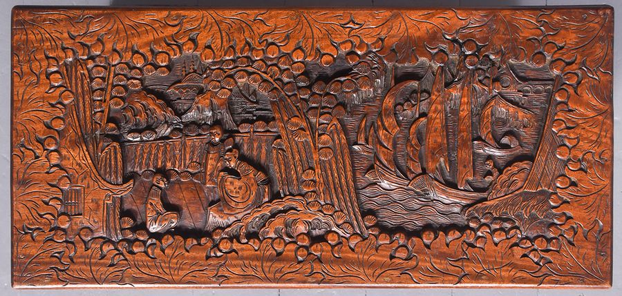 Antique Neat-Sized Hand-Carved Solid Camphor Chinese Trunk