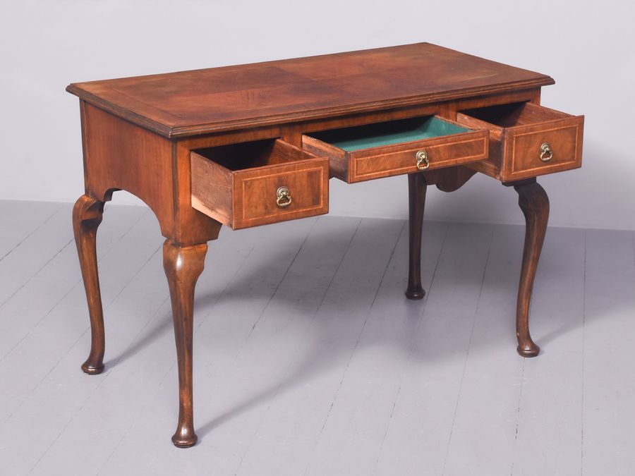 Antique George II Style, Figured-Walnut Freestanding Dressing Table/Side Table/Desk