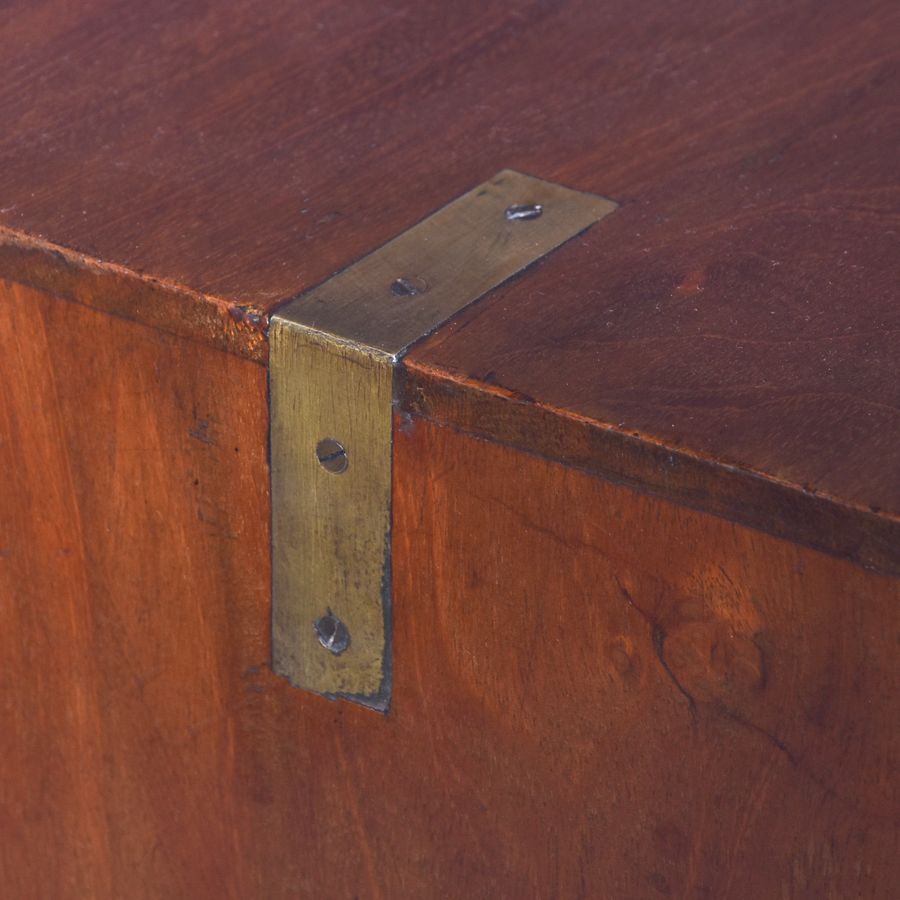 Antique Quality Mahogany Two-Part Military Chest
