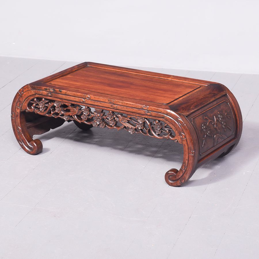 Antique Qing Period Chinese Hongmu Low Or Opium Table Bearing Original Shui Hing (Kowloon Cabinetmaker) Label