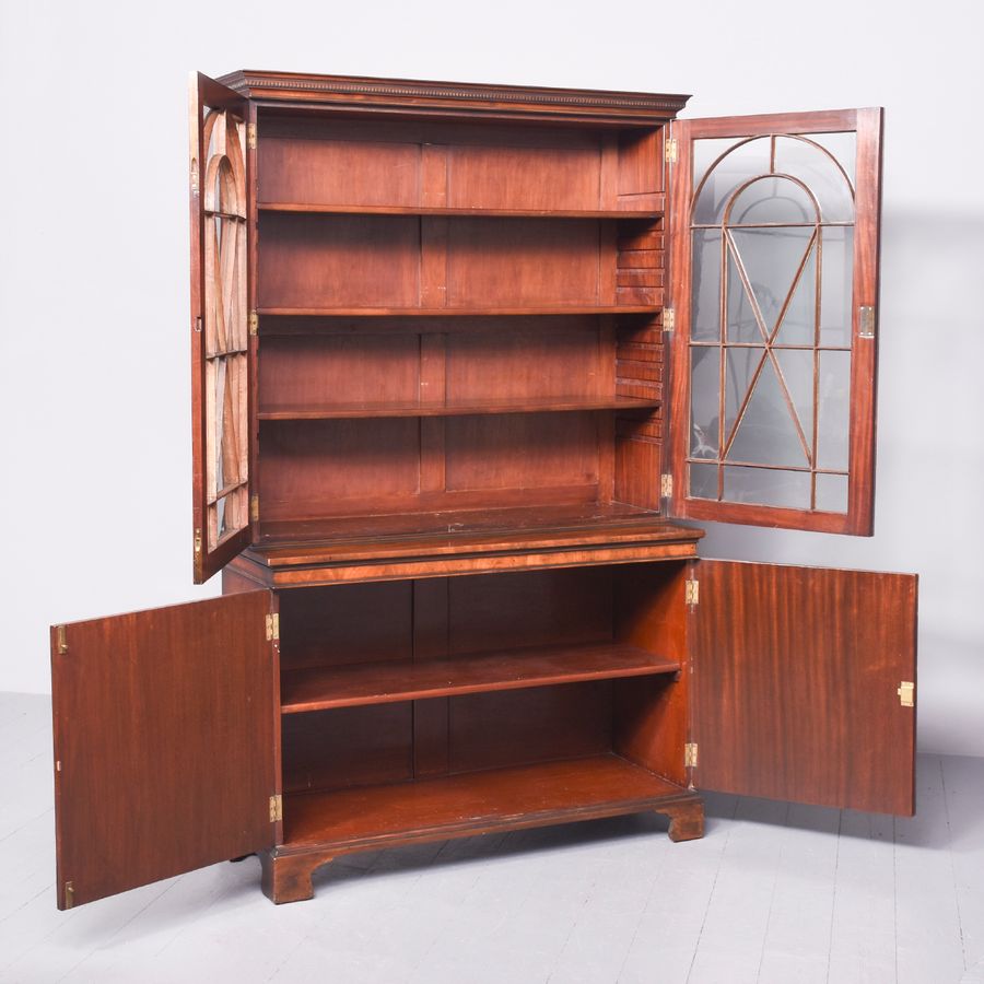 Antique Georgian Style Cabinet Bookcase