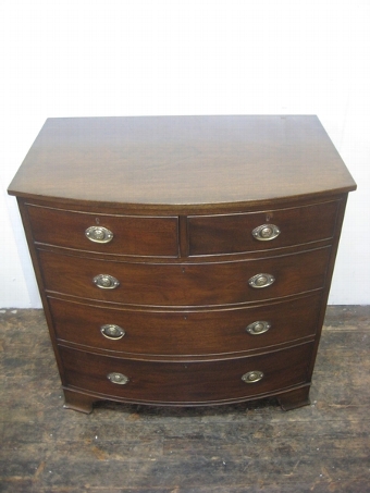 Antique George III Style Bowfront Mahogany Chest of Drawers