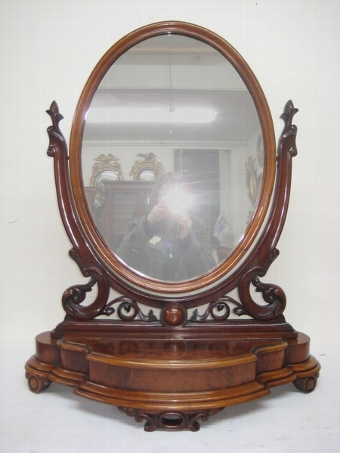 Antique Victorian Spanish Mahogany Dressing Mirror