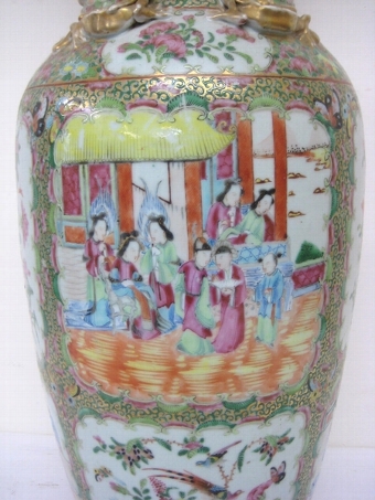 Antique Chinese Canton Famille Rose Vase