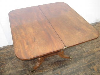 Antique Regency Figured Mahogany Foldover Tea Table
