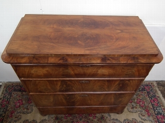 Antique Biedermeier Flamed Mahogany Chest of Drawers