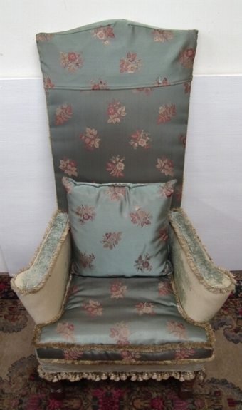 Antique William and Mary Style High Back Chair