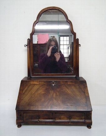 Antique Queen Anne Style Walnut Dressing Mirror