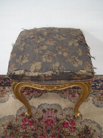 Antique Victorian Carved and Gilded Stool