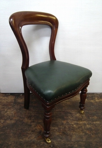 Antique Set of 14 Victorian Scottish Mahogany Dining Chairs