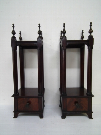 Antique Pair of Unusual Small Whatnots