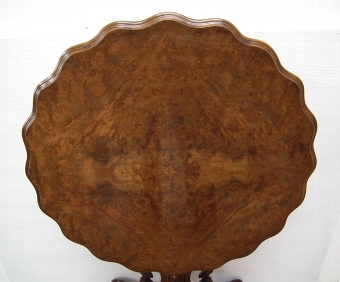 Antique Victorian Burr Walnut Snap Top Occasional Table