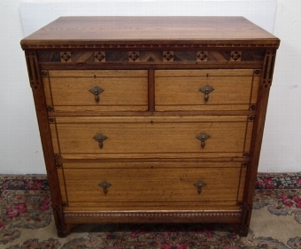 Antique Anglo Japanese Parquetry Chest of Drawers