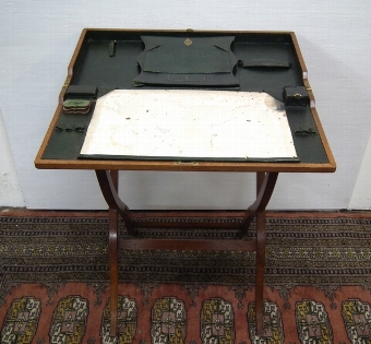 Antique Asprey of London Oak Folding Writing Desk