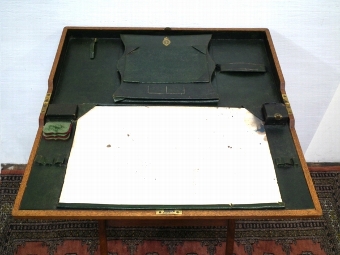 Antique Asprey of London Oak Folding Writing Desk