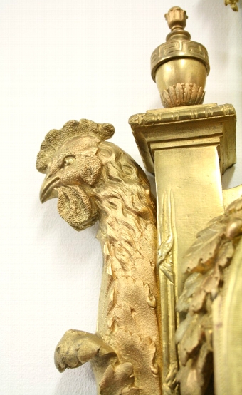 Antique French Cast Brass Wall Clock