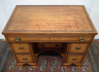 Antique Satinwood and Inlaid Kneehole Child's Desk