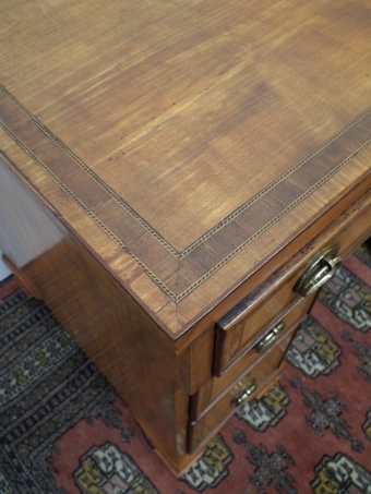 Antique Satinwood and Inlaid Kneehole Child's Desk