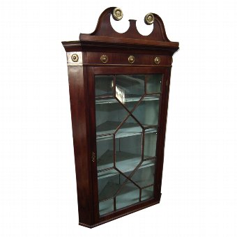 Late Georgian Mahogany Glazed Corner Cabinet