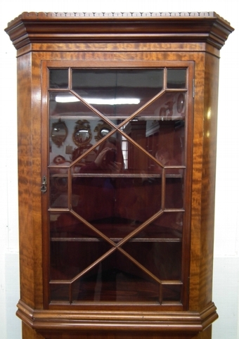 Antique Art Nouveau Mahogany Corner Cabinet