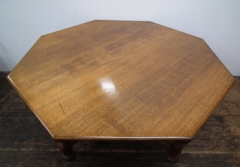 Antique Octagonal Solid Oak Dining Table