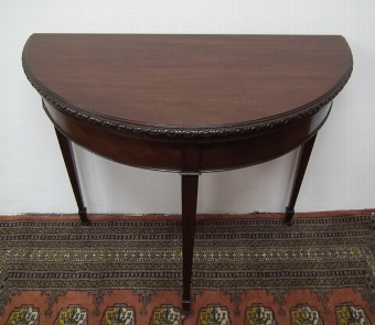 Antique Demi Lune Fold Over Card Table