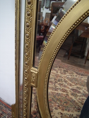 Antique Late Victorian Carved and Gilded Cushion Mirror