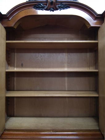 Antique Victorian Dutch Walnut Cabinet Bookcase