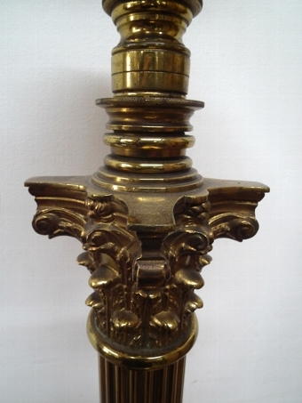 Antique Victorian Brass Converted Lamp