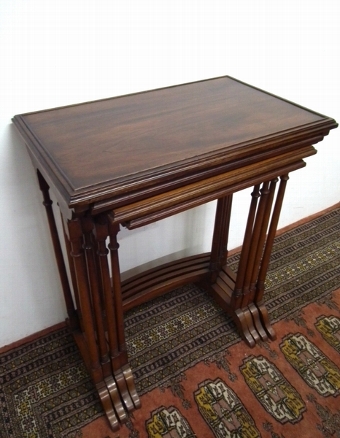 Antique Nest of 4 Georgian Style Mahogany Tables