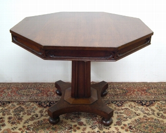 Antique Late Victorian Oak Octagonal Side Table