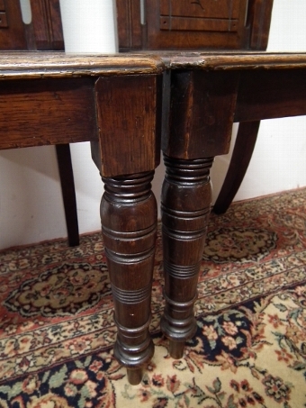 Antique Pair of Late Victorian Oak Hall Chairs