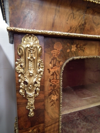Antique Pair of Mid Victorian Burr Walnut Pier Cabinets