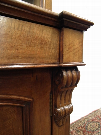 Antique Victorian Walnut Cabinet Bookcase