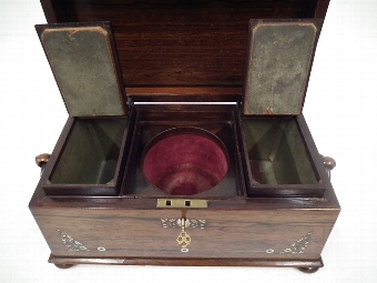 Antique William IV Rosewood Tea Caddy